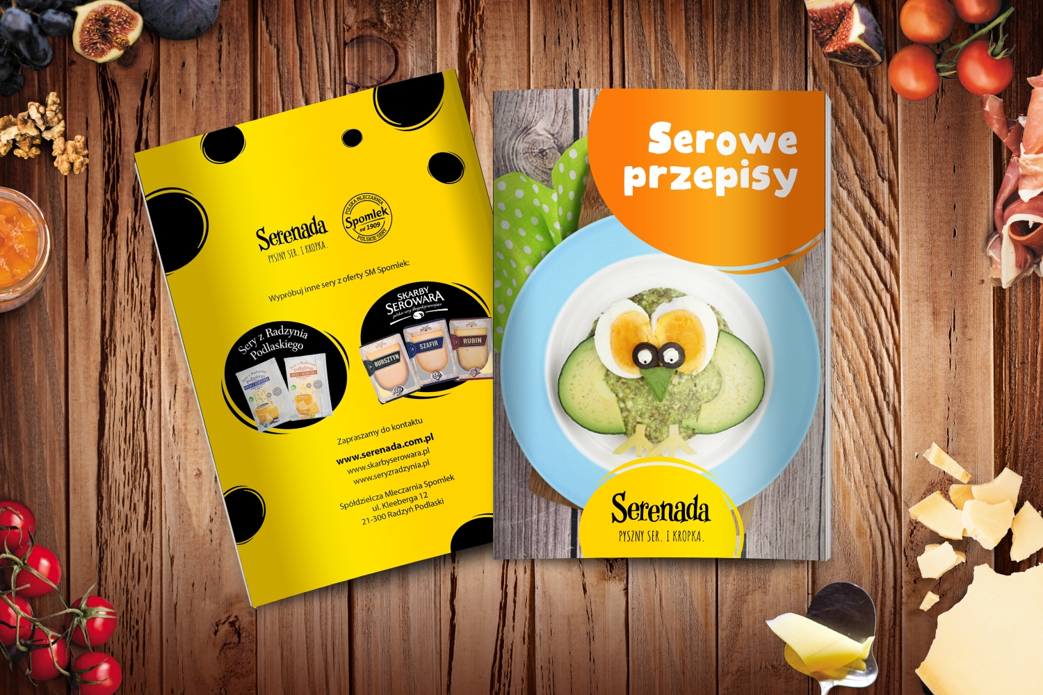 Spomlek ulotka przepisy serowe Magazine Mockup-Cover